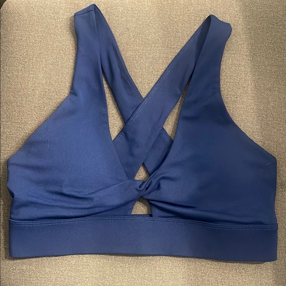 Fabletics Navy Blue Crisscross Sports Bra